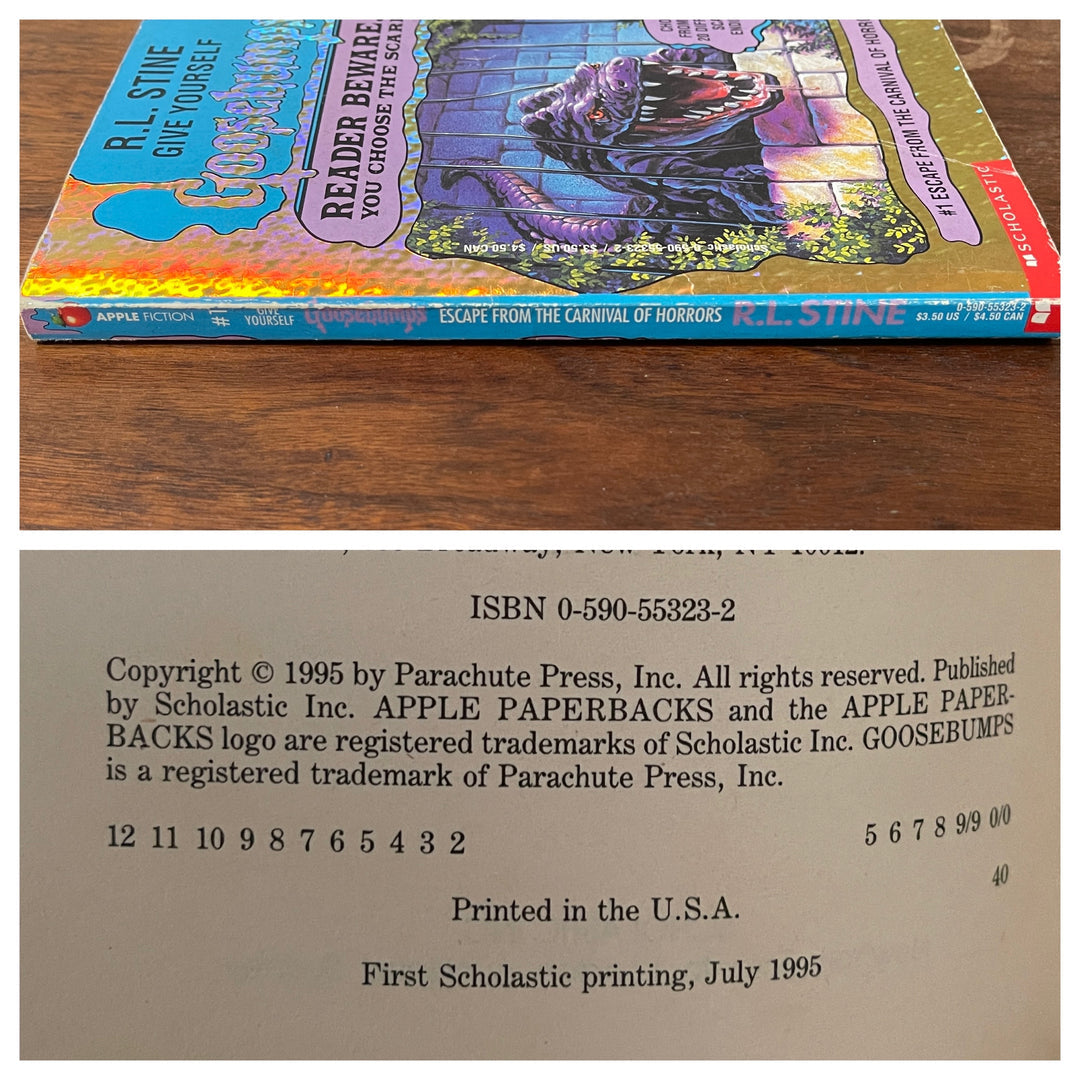 Give Yourself Goosebumps #1 ‘Escape from the Carnival of Horrors’; R.L. Stine, 1995 - 1E