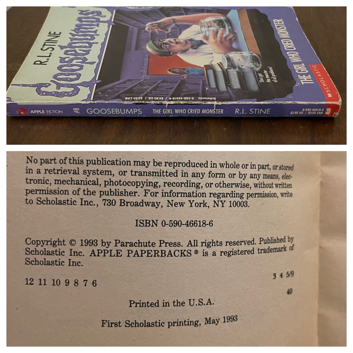 Goosebumps #08 ‘The Girl Who Cried Monster’; R.L. Stine, 1993 - 1E