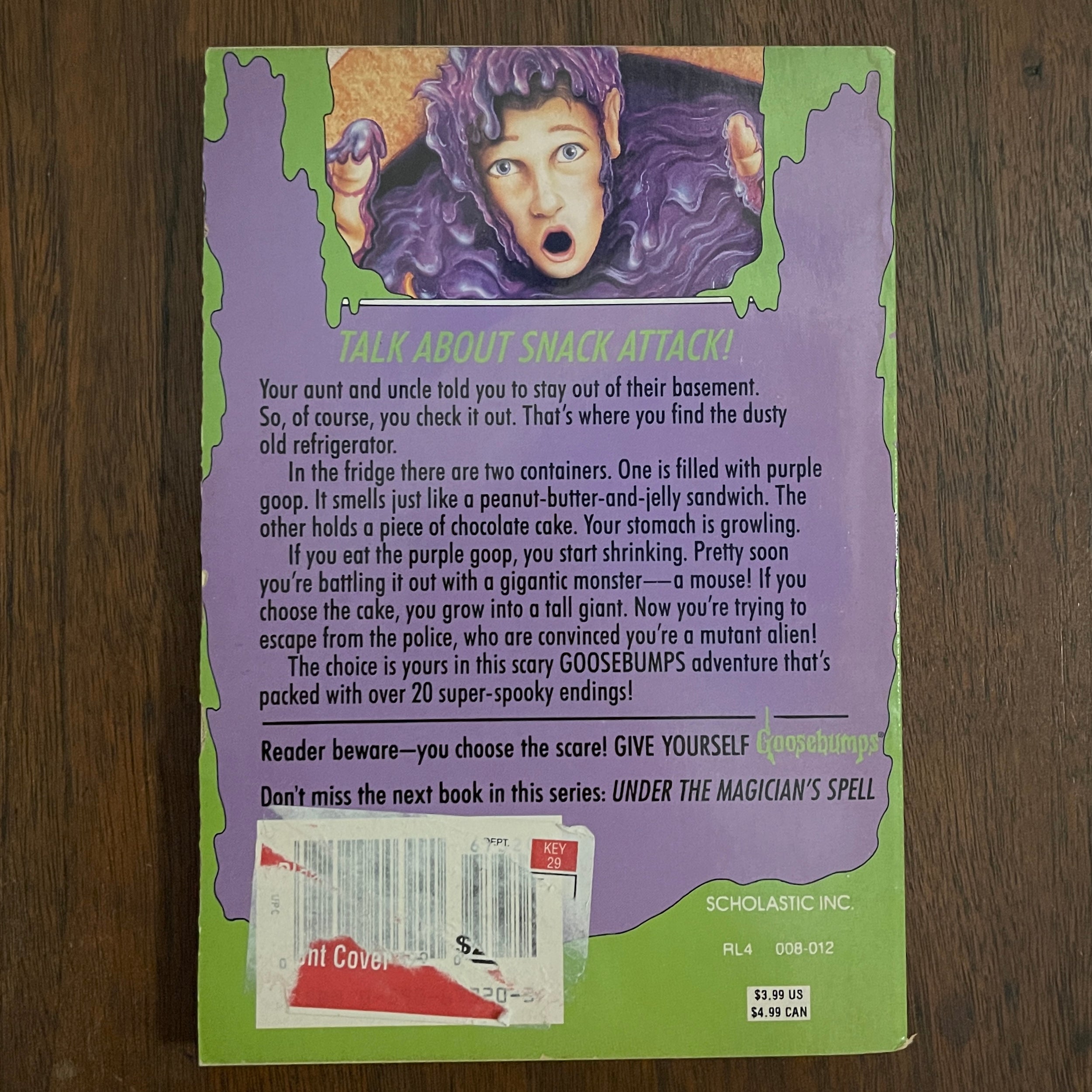 Give Yourself Goosebumps #6 ‘Beware of the Purple Peanut Butter'; R.L. Stine, 1996 - 1E
