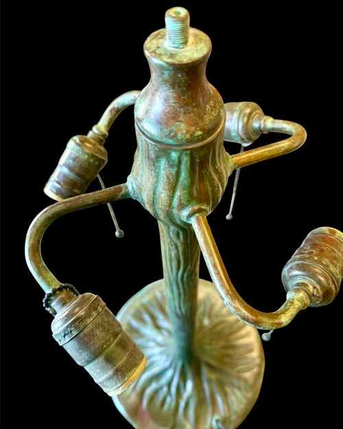 Paul Crist Odyssey Brass Lamp Base WB01 | Verdigris Patina